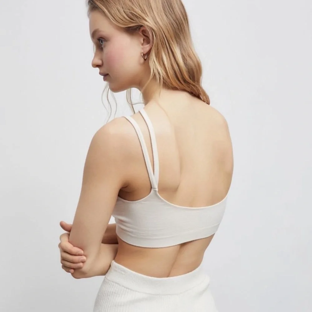 Out From Under Lucky Seamless Asymmetrical Bra Top NWT Size XS/S - Ivory - Picture 3 of 9